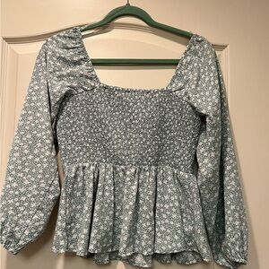 fab'rik Multicolored Square Neck Puff Sleeve Blouse